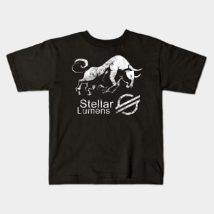 Stellar Lumens Crypto Blockchain Bullrun, XLM to the MOON! Kids T-Shirt